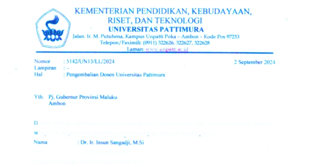 Insun Sangadji Satu Satunya PLT Kepala Dinas Paling Lama Dalam Sejarah Birokrasi Provinsi Maluku